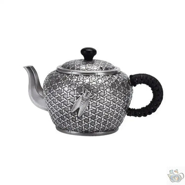 Théière argent pur motif canné et cigale | Théières à la folie